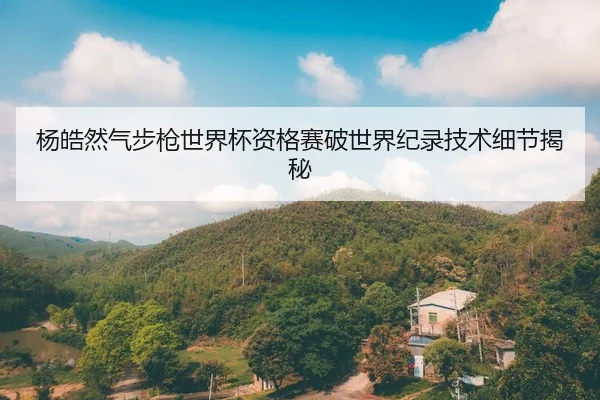 杨皓然气步枪世界杯资格赛破世界纪录技术细节揭秘